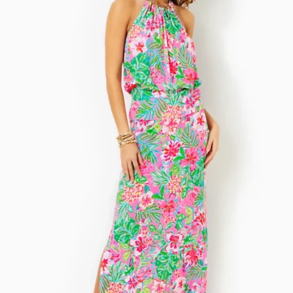 NWOT LILLY PULITZER SIZE LARGE SHIRELLE MAXI SKIRT SET *JOURNEY TO THE JUNGLE*